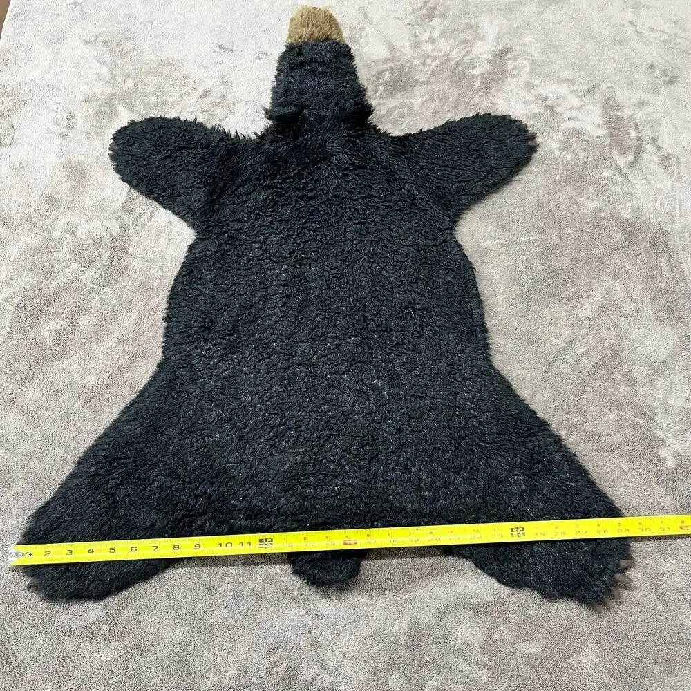 Carstens Small Plush Black Bear Animal Rug 36x29 Cabin Lakehouse Kids Room Decor